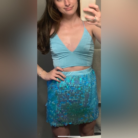 Rosalia Two Piece Set in Blue Fringe - Picture 4 of 4